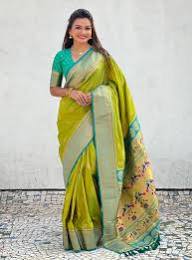 Paithani: Hand-woven silk featuring vibrant peacock motifs (Maharashtra)